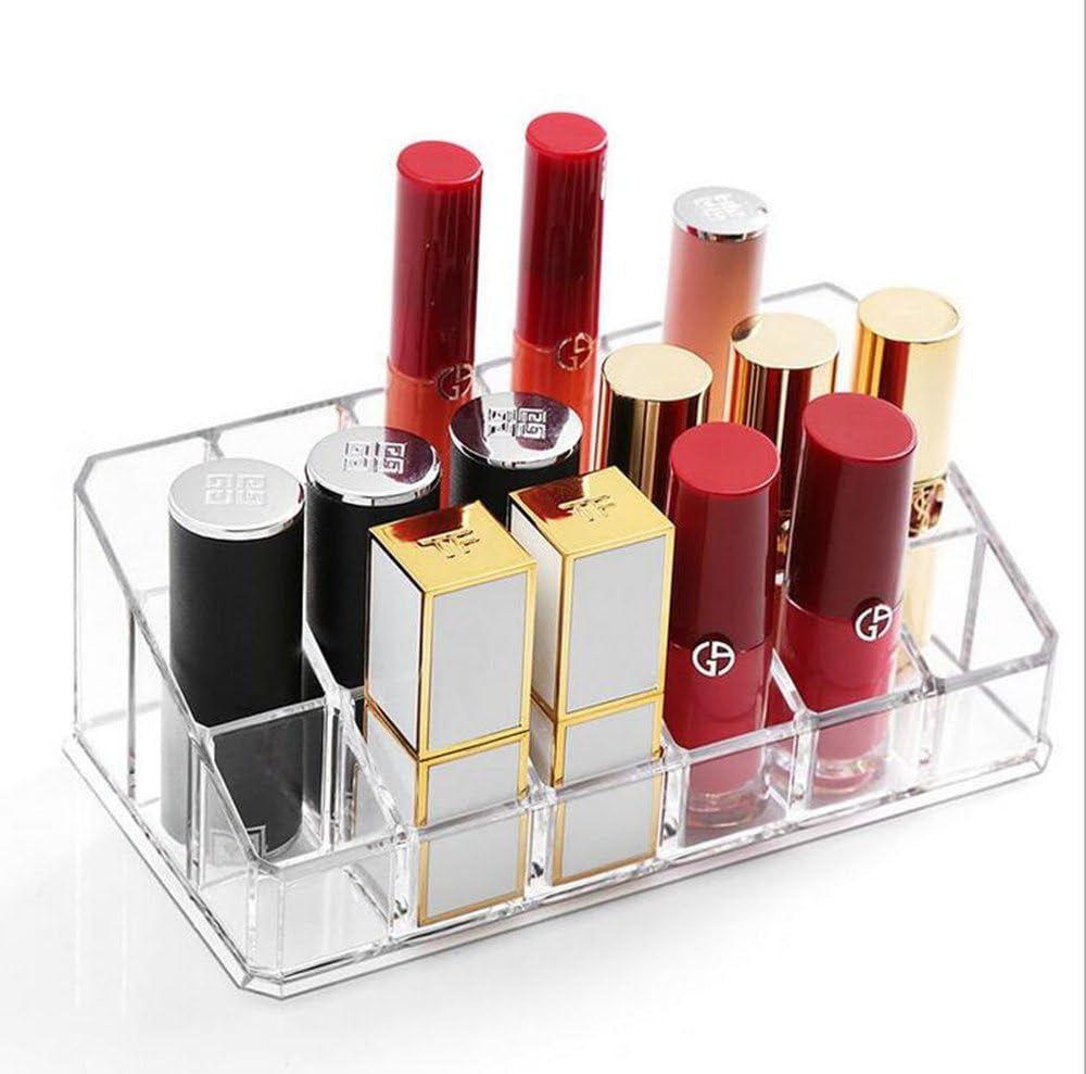 Lipstick Holder 18 Spaces Lipgloss Organizer, 3 Rows - Multi Level, Makeup Holder & Cosmetics Storage Display